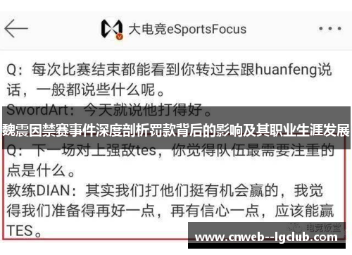 魏震因禁赛事件深度剖析罚款背后的影响及其职业生涯发展